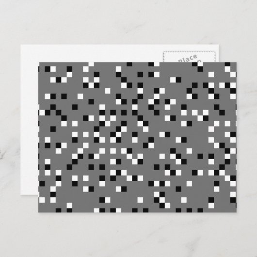 Gray, Black en White Square Stippen Pattern. Briefkaart (Voorkant / Achterkant)