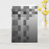 Gray, Black en White Squares Pattern. Kaart (Gele Bloem)