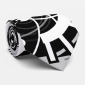 GRAY BLACK EN WITTE ONTWERP MANNEN STROPDAS (Opgerold)