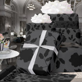 Gray & Black Floral Elegance Wedding Cadeaupapier