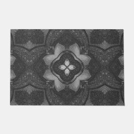 Gray Black Floral Pencil Pattern Doormat Deurmat