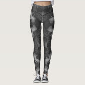 Gray Black Floral Pencil Pattern Leggings (Voorkant)