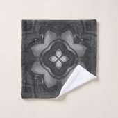 Gray Black Floral Pencil Pattern Towel set Bad Handdoek (Wasdoekje)