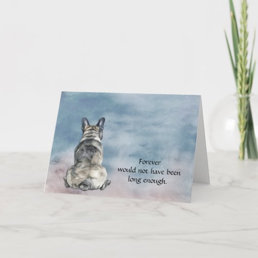 Gray Black French Bulldog Sympathy Card Feestdagen Kaart (Voorkant)
