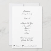 Gray Black Graduation Cap and Tassel Invitations Kaart (Achterkant)