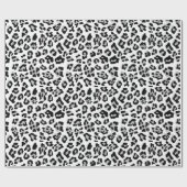 Gray Black Leopard Animal Print Patroon Cadeaupapier (Vlak)