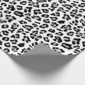 Gray Black Leopard Animal Print Patroon Cadeaupapier (Hoek)