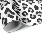 Gray Black Leopard Animal Print Patroon Cadeaupapier (Rol Hoek)