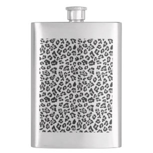 Gray Black Leopard Animal Print Patroon Flacon