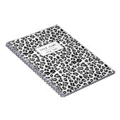 Gray Black Leopard Animal Print Patroon Notitieboek (Rechterzijde)