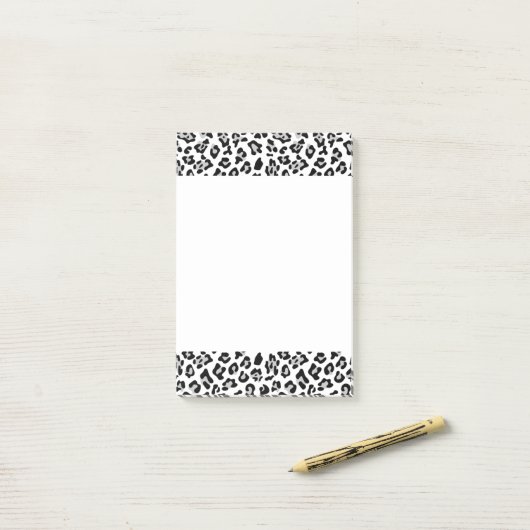 Gray Black Leopard Animal Print Patroon Post-it® Notes (Op bureau)