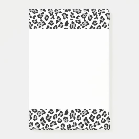 Gray Black Leopard Animal Print Patroon Post-it® Notes (Voorkant)