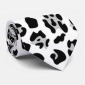 Gray Black Leopard Animal Print Patroon Stropdas (Opgerold)