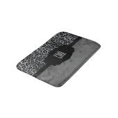 Gray & Black Leopard Pattern | DIY-monogram Badmat (Gekanteld)