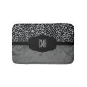 Gray & Black Leopard Pattern | DIY-monogram Badmat (Voorkant)