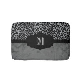 Gray & Black Leopard Pattern | DIY-monogram Badmat