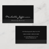 Gray Black Makeup Artist Calligraphy Visitekaartje (Voorkant / Achterkant)