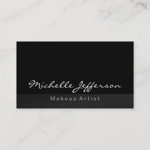 Gray Black Makeup Artist Calligraphy Visitekaartje