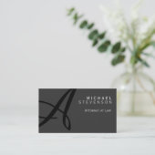 Gray Black Monogram Attorney Lawyer Visitekaartje (Staand voorkant)