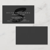 Gray Black Monogram Attorney on Law Visitekaartje (Voorkant / Achterkant)