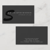 Gray Black Monogram Attorney on Law Visitekaartje (Voorkant / Achterkant)
