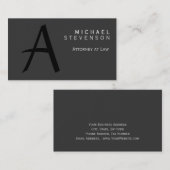 Gray Black Monogram Attorney on Law Visitekaartje (Voorkant / Achterkant)