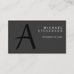 Gray Black Monogram Attorney on Law Visitekaartje