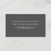 Gray Black Monogram Trendy Modern Visitekaartje (Achterkant)