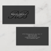 Gray Black Monogram Visitekaartje (Voorkant / Achterkant)