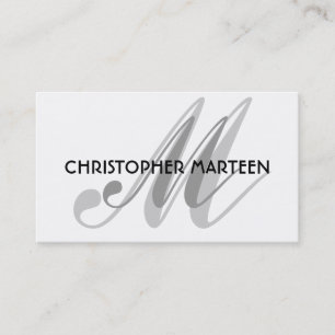 Gray Black Monogram visitekaartjes