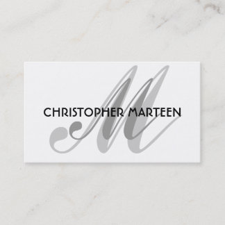 Gray Black Monogram visitekaartjes