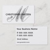 Gray Black Monogram visitekaartjes (Voorkant / Achterkant)