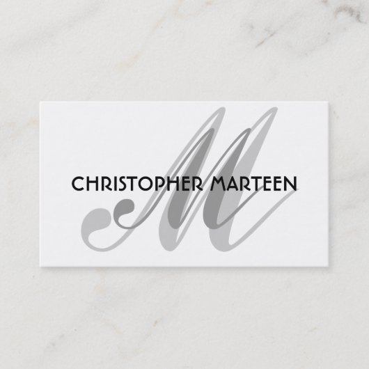 Gray Black Monogram visitekaartjes (Voorkant)