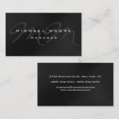 Gray Black Pattern Monogram Visitekaartje (Voorkant / Achterkant)