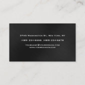 Gray Black Pattern Monogram Visitekaartje (Achterkant)