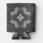 Gray Black Pencil Floral Pattern Blikjeskoeler (Voorkant)