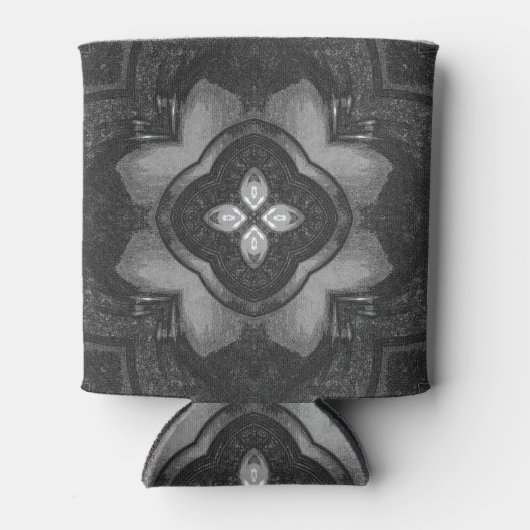 Gray Black Pencil Floral Pattern Blikjeskoeler (Voorkant)