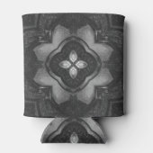 Gray Black Pencil Floral Pattern Blikjeskoeler (Achterkant)