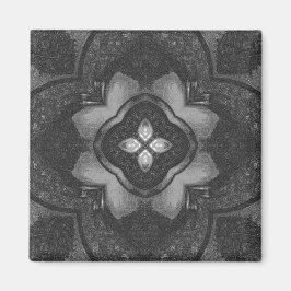 Gray Black Pencil Floral Pattern Magneet