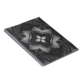 Gray Black Pencil Floral Pattern Notitieboek (Rechterzijde)