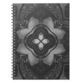 Gray Black Pencil Floral Pattern Notitieboek (Voorkant)