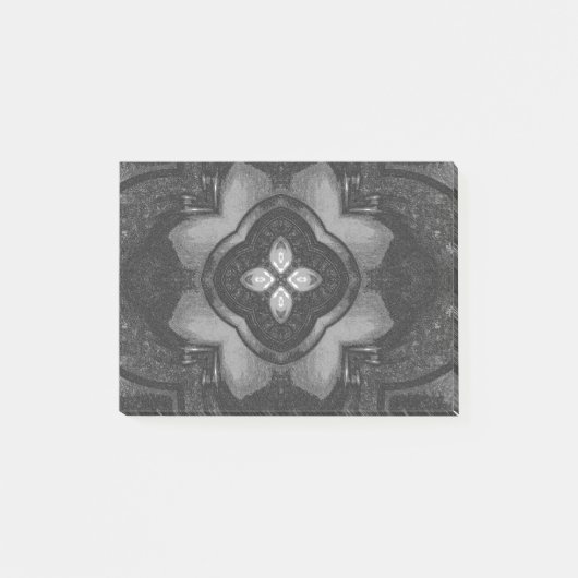 Gray Black Pencil Floral Pattern Post-it® Notes (Voorkant)