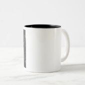 Gray Black Pencil Floral Pattern Tweekleurige Koffiemok (Voorkant rechts)