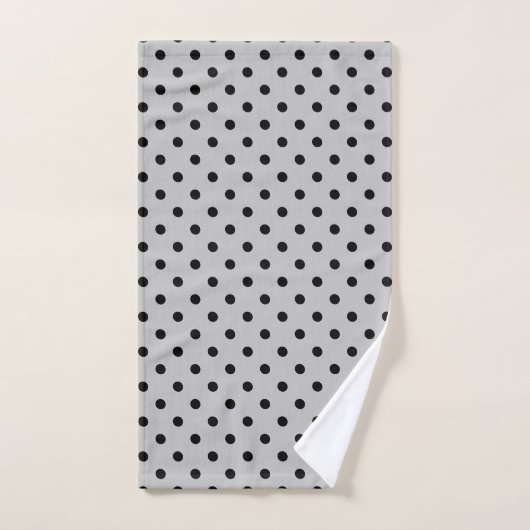 Gray Black Polka Dot Bad Handdoek (Handdoek)