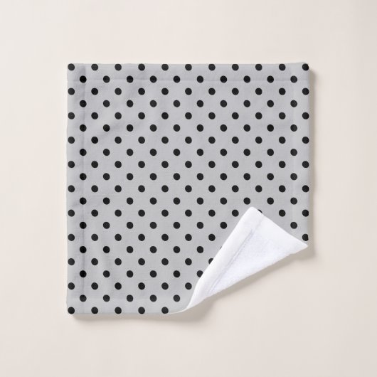 Gray Black Polka Dot Bad Handdoek (Wasdoekje)