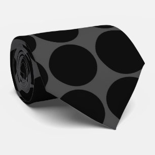 Gray Black Polka Dots Pattern Stropdas