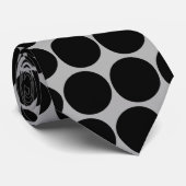 Gray Black Polka Dots Pattern - Stropdas (Opgerold)