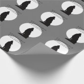 Gray Black Pop Art Leadership Wolf Howling Cadeaupapier (Hoek)