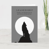 Gray Black Pop Art Leadership Wolf Howling Kaart (Voorkant)