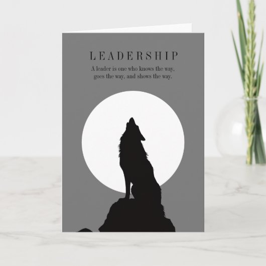 Gray Black Pop Art Leadership Wolf Howling Kaart (Voorkant)